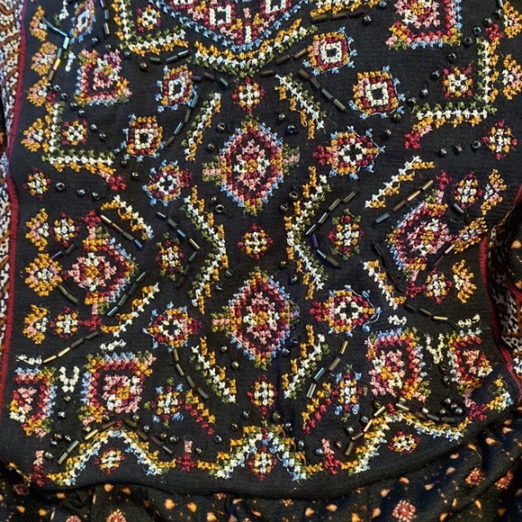 BEADED BOHO PEASANT DRESS Style & Co NWT - Picture 2 of 9